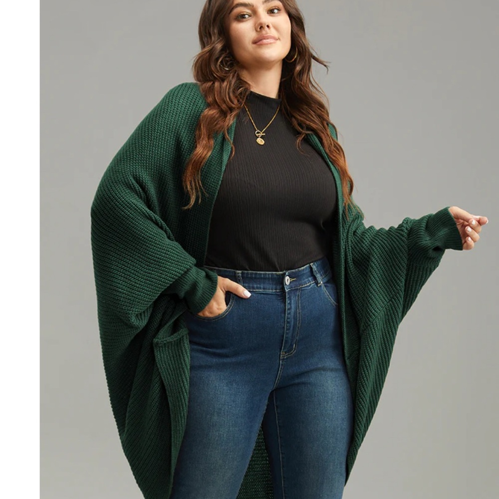 BloomChic Forest Green Poncho Sweater